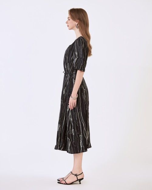 SIXDO6 G-Black Woven Loose Dress